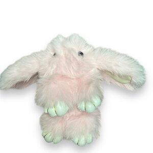 Pink faux fur‎ rabbit bunny plush bag charm